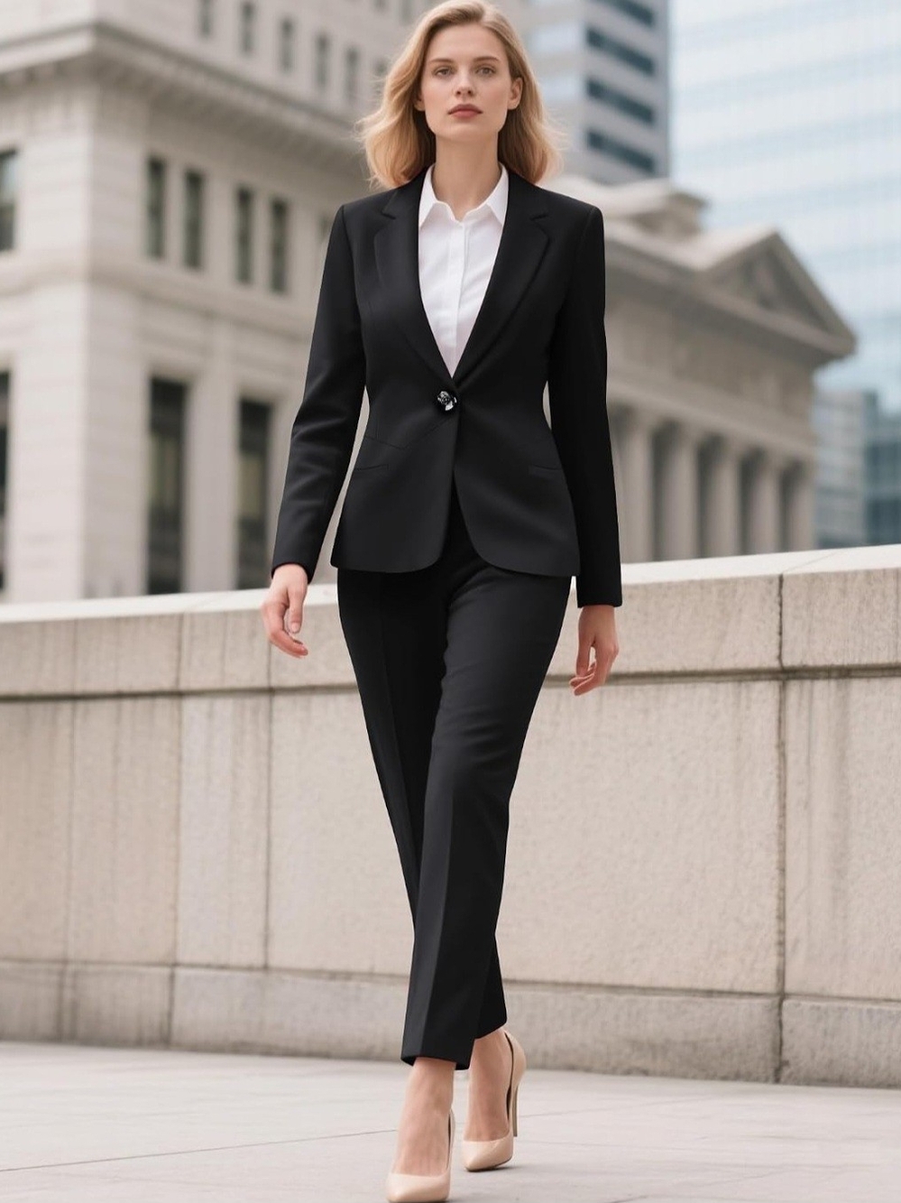 Black Two-Piece Suit Size Large New Without Tags.